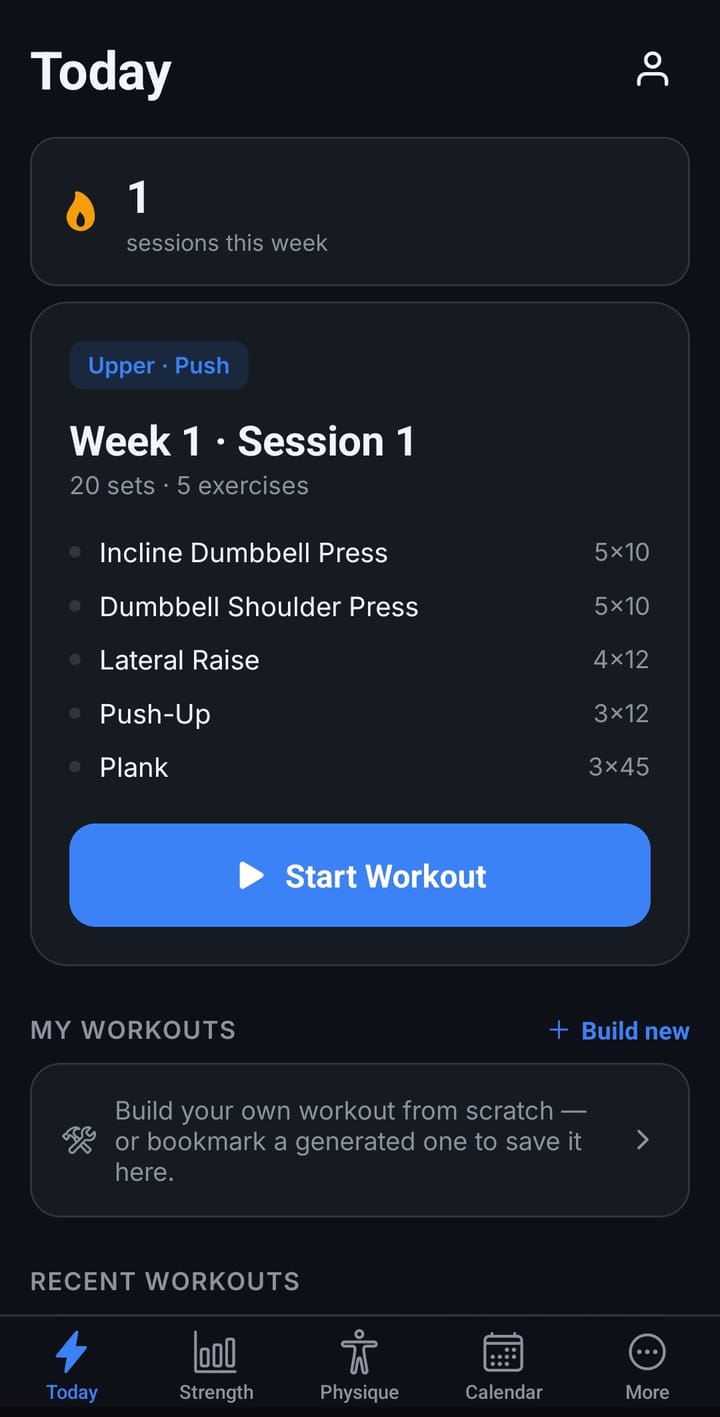 Adaptive Strength Trainer screenshot